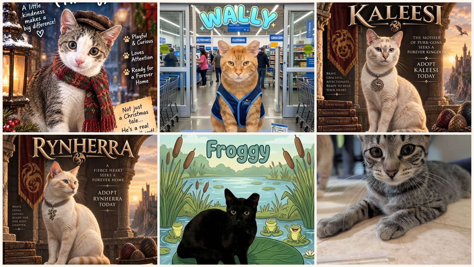 Cats up for adoption at Rebels Rescue Inc.