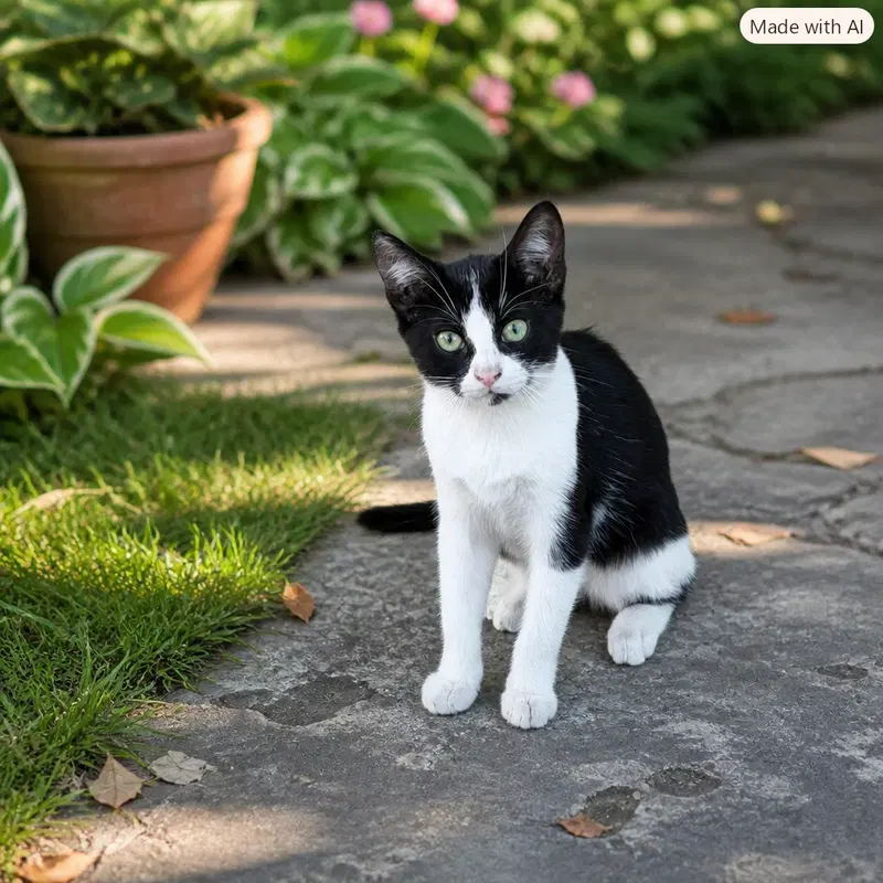 Tux, a female Tuxedo kitten up for adoption