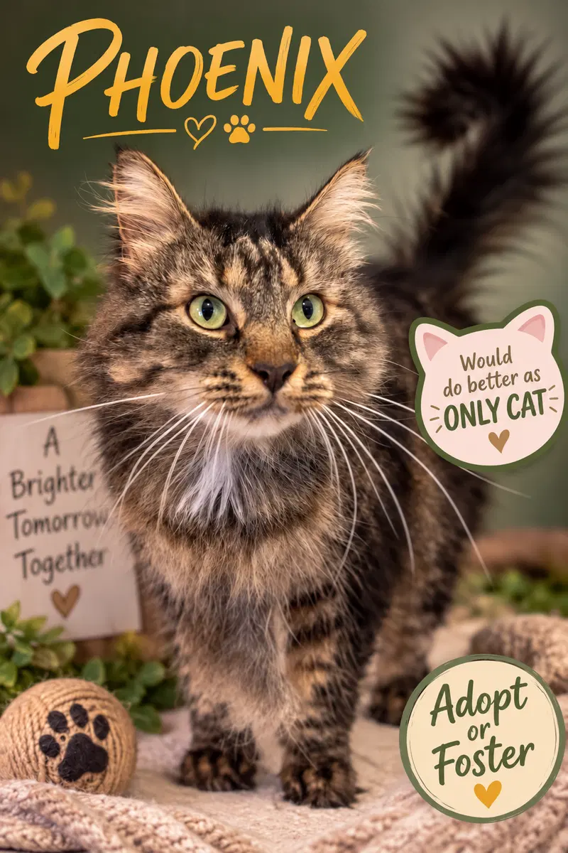 Phoenix, an adult male cat up for adoption