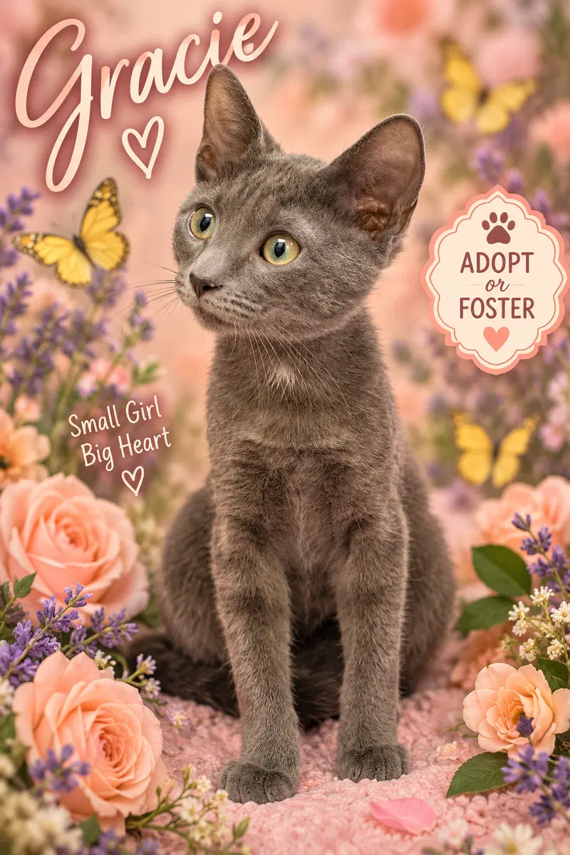 Gracie, a young female cat up for adoption