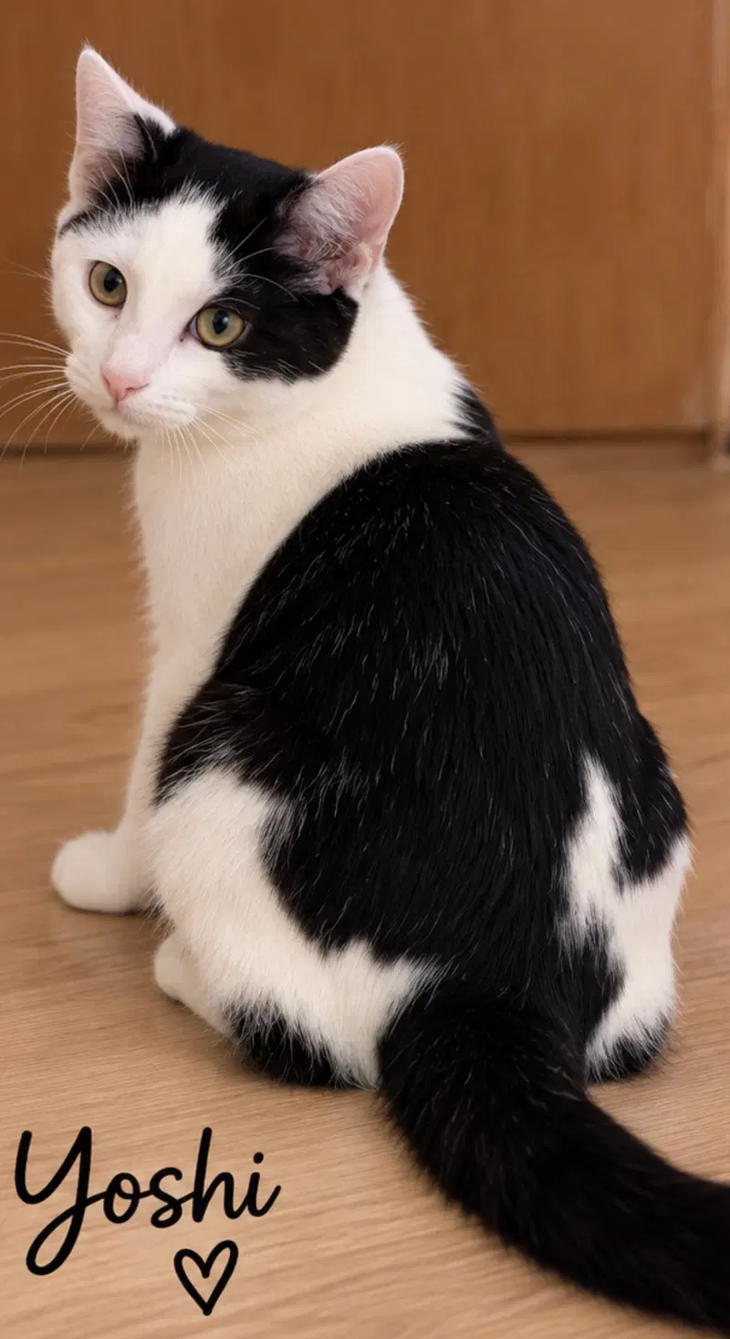 Yoshi, a young male cat up for adoption