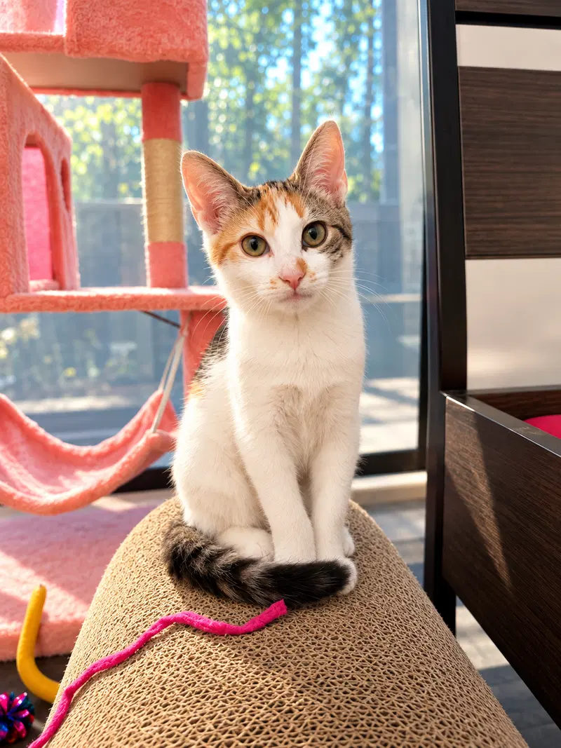 Donut, a female Bobtail kitten up for adoption