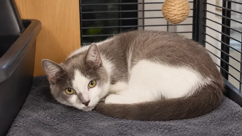 Lock, a young male cat up for adoption