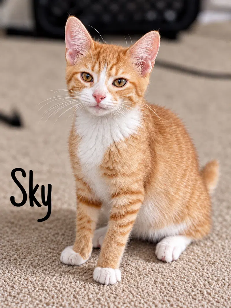 Sky KC, a young male Tabby cat up for adoption