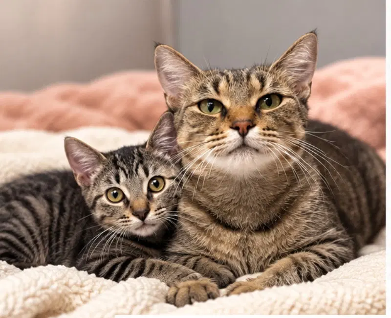 Pancake and Biscuit, female Tabby cats up for adoption