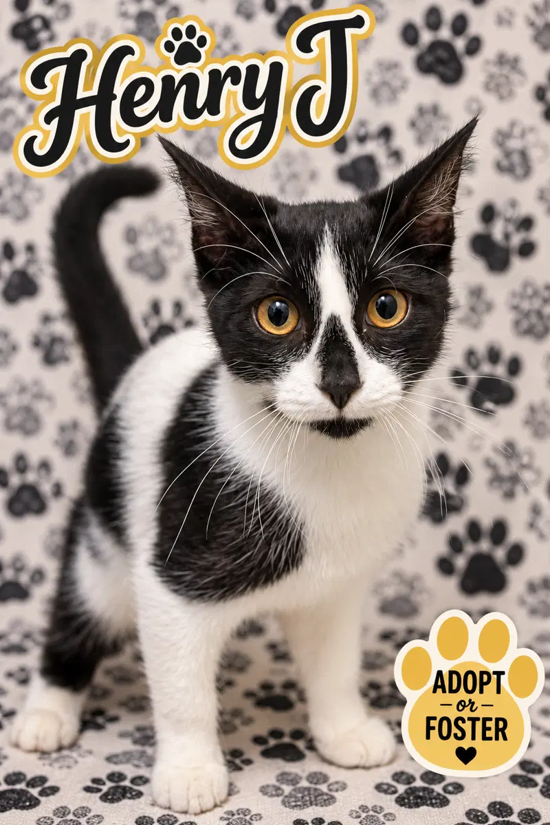 Henry J, a young male cat up for adoption