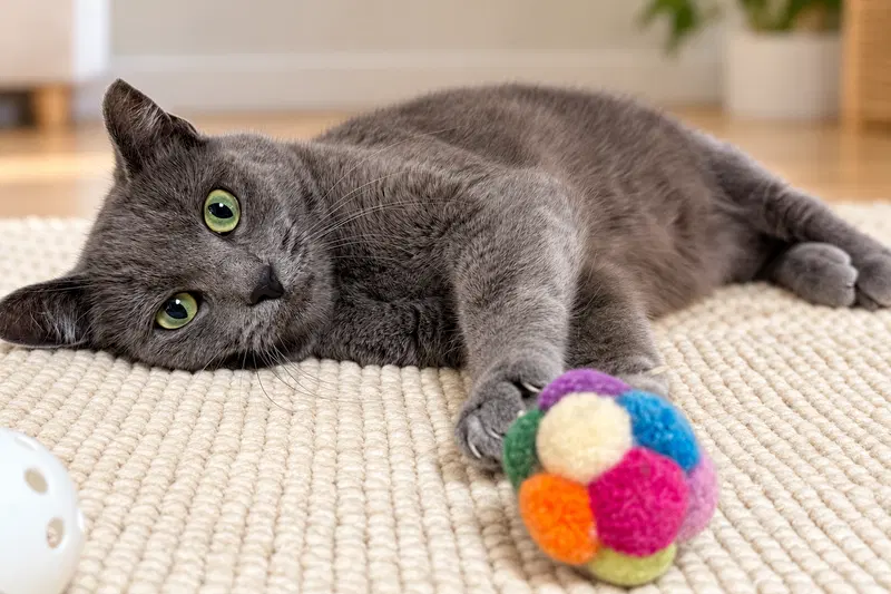 Katie Napa Petco, a young female Russian Blue cat up for adoption
