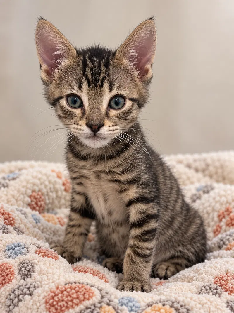 Boomer, a male Tabby kitten up for adoption