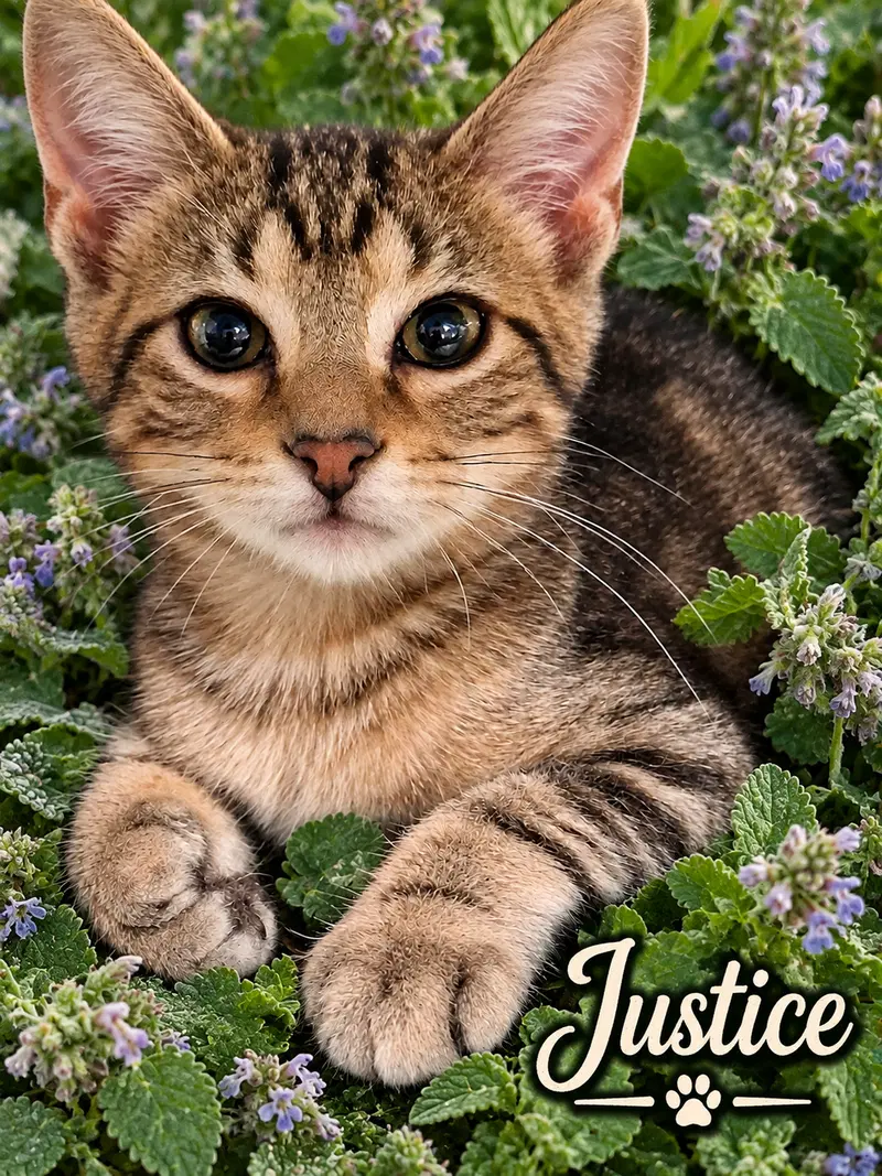 Justice, a male kitten up for adoption
