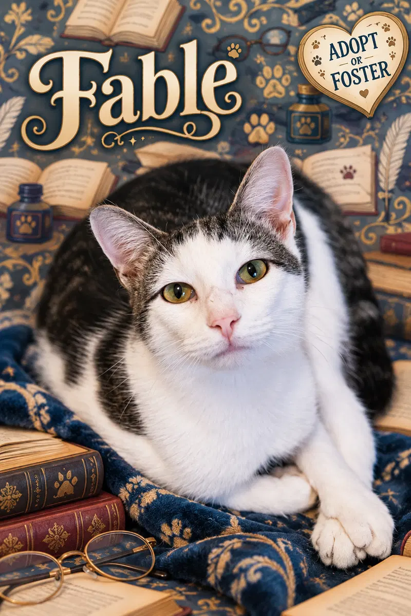 Fable TRAINER, a young male cat up for adoption