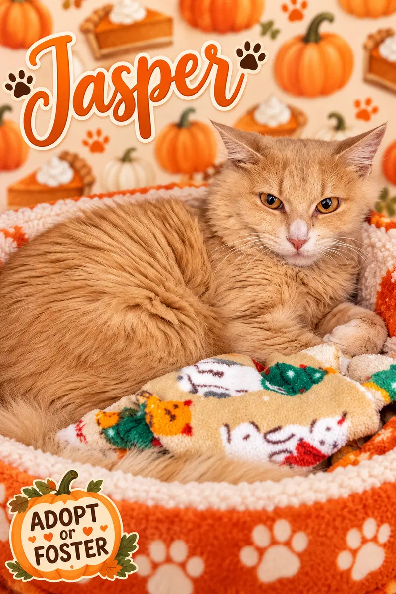 Jasper, a young male cat up for adoption
